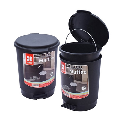 Balde c/Pedal e Balde Interior Rena Matteo Preto 10Lt