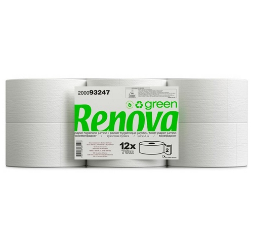 Papel Hig.Jumbo Renovagreen 2fls 75mts saco c/12r