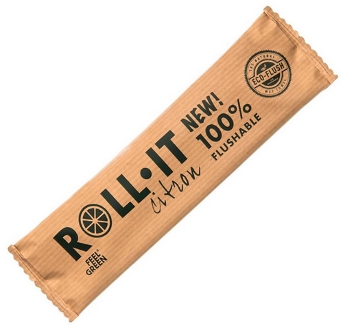 Toalhitas Flushable Rollit 14.5x4cm Branco 320uni (GP)