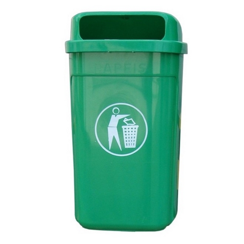 Papeleira Din Polietileno Verde 50Lt C/Chave