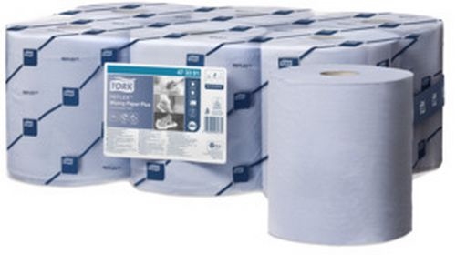 Rolo Papel Remoo Central Extra M4 Azul 2Fl 450 Ser *Tork*