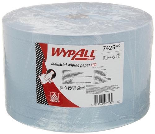 Rolo Industrial Azul Wypall L30 23,5X38  750Ser 3Fls (Kimb)