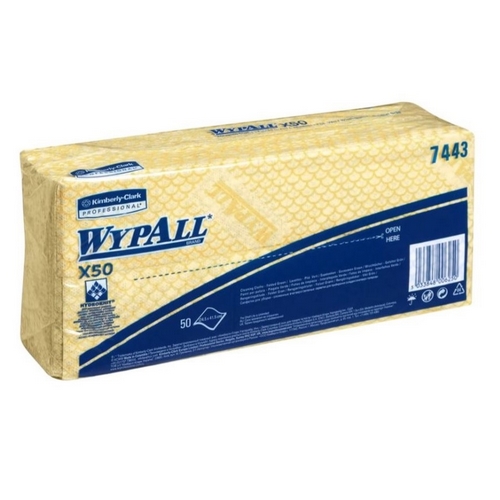 Panos Wypall X50 Amarelo 50Ser 1Fl 24,5X41,6Cm Kimb