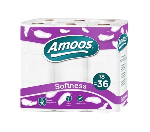 Papel Hig.Domstico 3Fls Amoos Softness 18=36 P18R