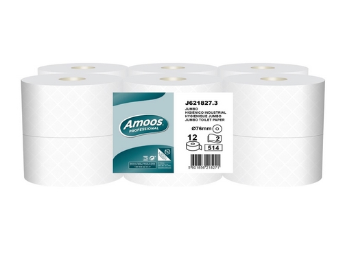 Papel Hig.Jumbo 2fls Amoos 180mts saco c/12r 513