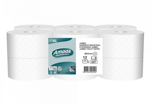 Papel Hig.Jumbo 2Fls Amoos 90Mts 257Ser Saco C/12R